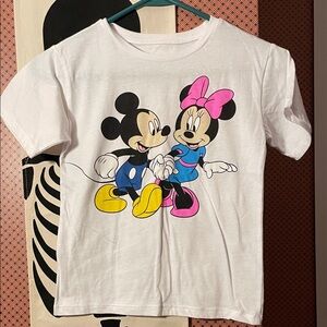 NWOT Disney Kids White T-Shirt with Mickey and Minnie Design